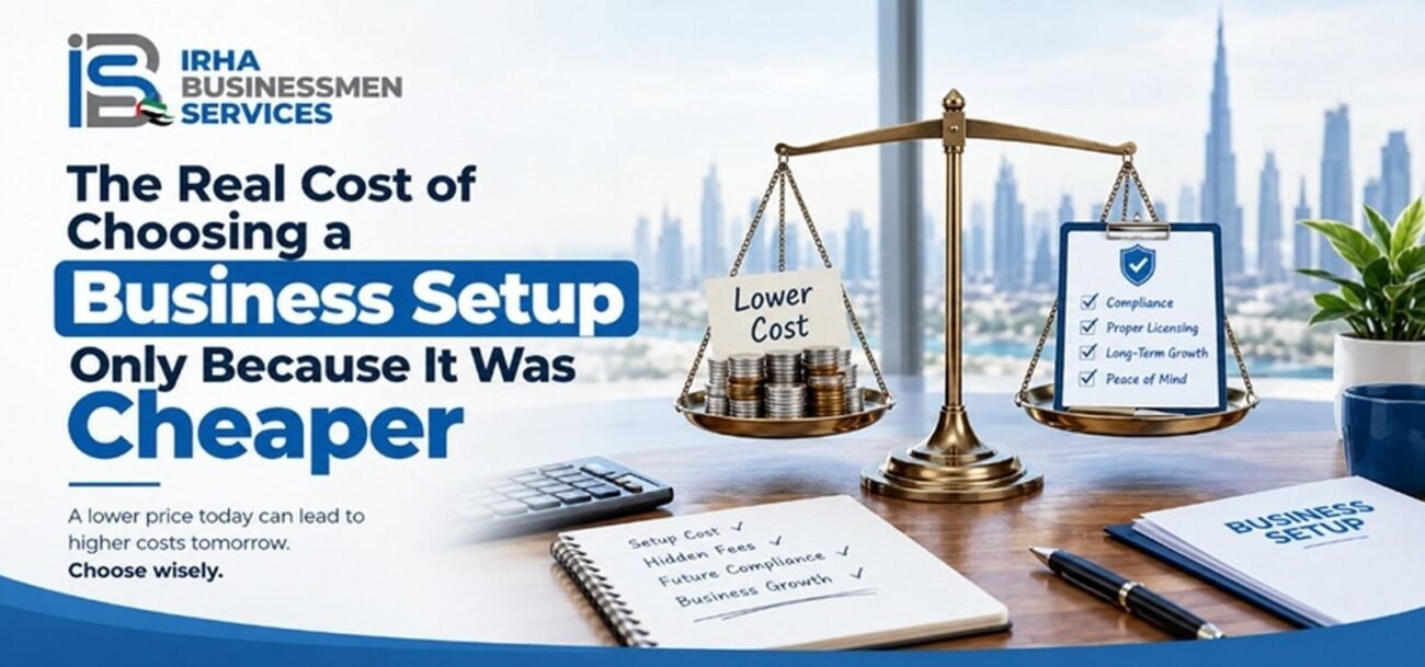 Business setup cost comparison highlighting compliance, licensing, and long-term business growth in Dubai
